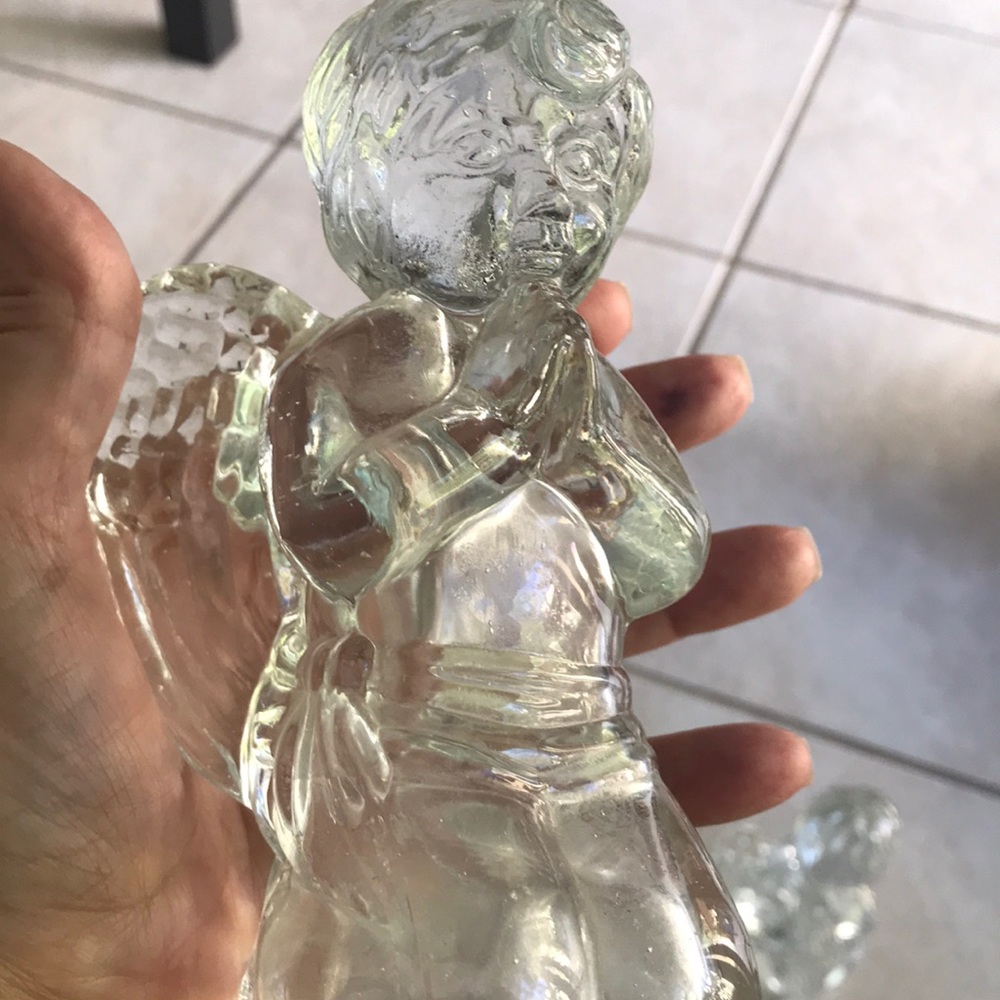 Pair of Clear Crystal  Angels  Candleholders - Picture 12 of 12